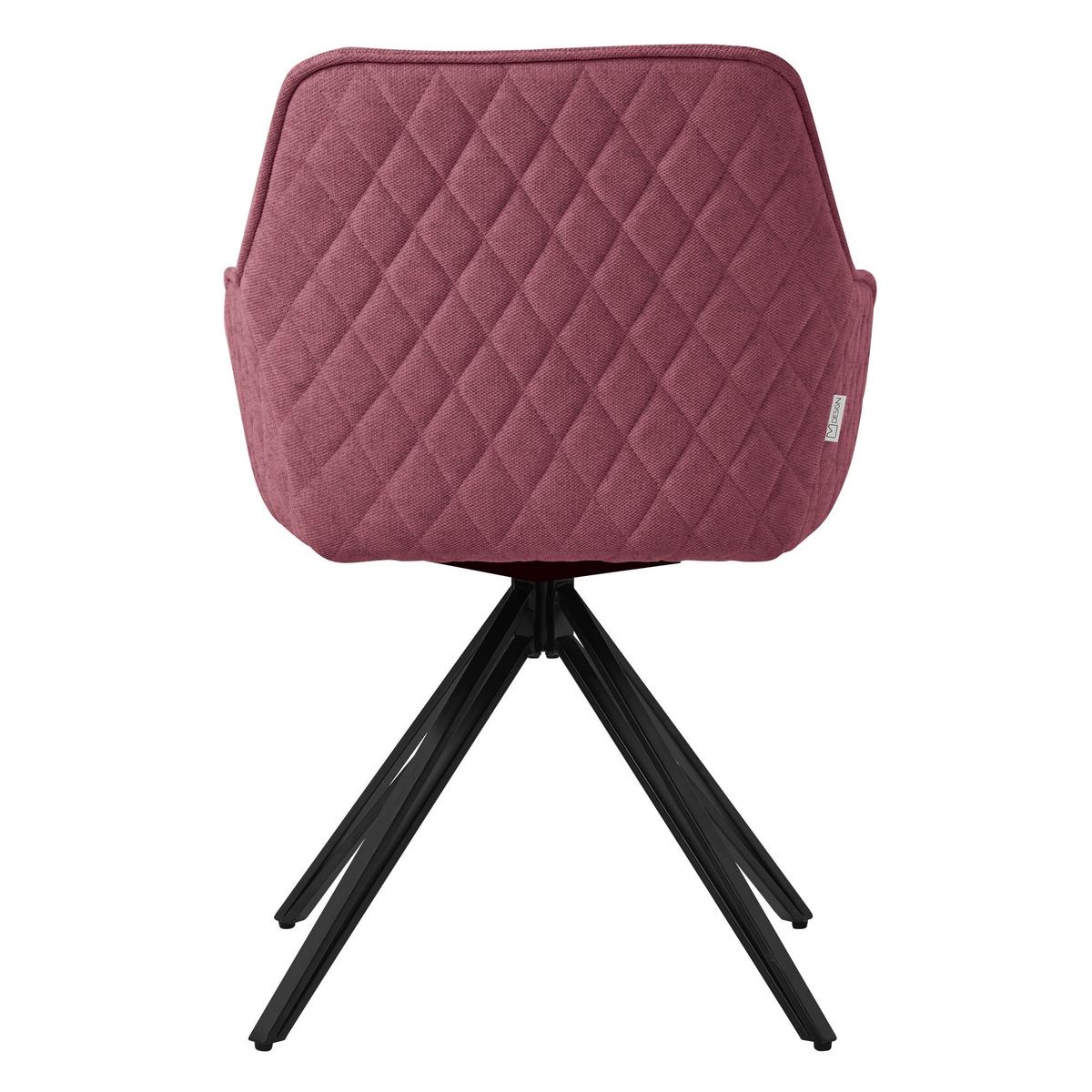 ESSZIMMERSTUHL 4er Set drehbar Altrosa Webstoff - Pink/Schwarz, Textil/Metall (61/84.5/57cm) - ML-DESIGN