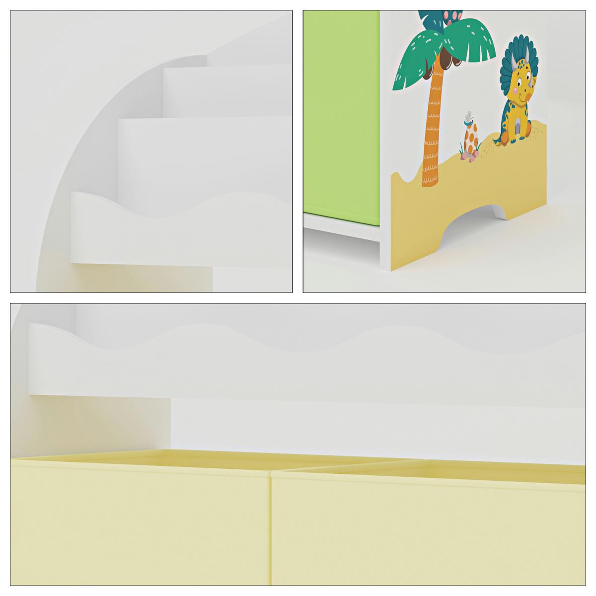 KINDERREGAL Orust - Gelb/Weiß, Holzwerkstoff (82.5/97.5/29.5cm) - [en.casa]