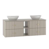 DOPPELWASCHTISCH 140.6cm Izae Kaschmir - Beige, Holzwerkstoff (140.6/52.2/46.5cm) - Petits-meubles