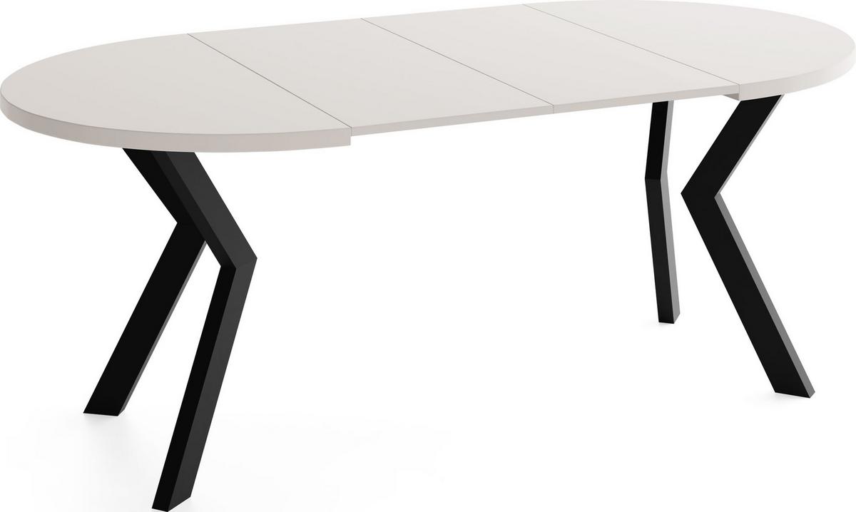 ESSTISCH Savio rund ausziehbar verlängerbar, Kaschmir 90-190/90/77 cm - Kaschmir/Beige, Holz/Holzwerkstoff (90/190/77cm) - WFL GROUP