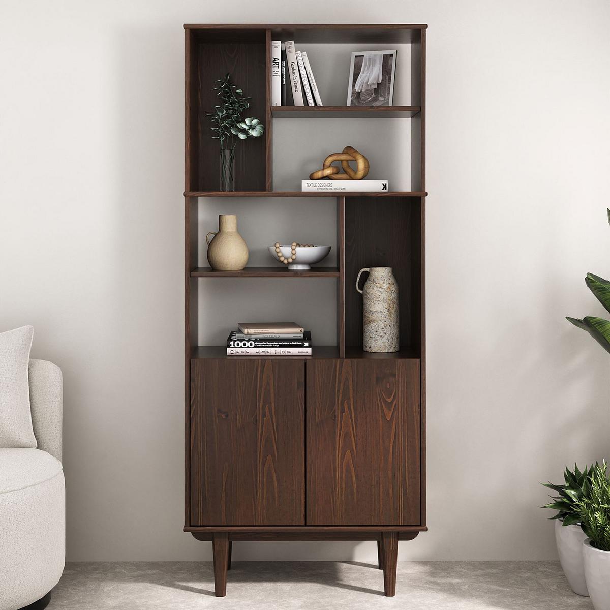 WOHNZIMMERSCHRANK SIMONA nussbaum - Nussbaumfarben, Holz (80/188/37cm) - IDIMEX