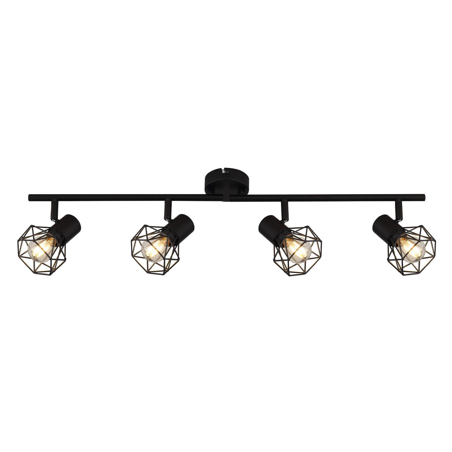 DECKENSTRAHLER Flagler 4-flammig 71/20/9.5 cm - Schwarz, Metall (71/20/9.5cm) - Nettlife