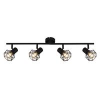 DECKENSTRAHLER Flagler 4-flammig 71/20/9.5 cm - Schwarz, Metall (71/20/9.5cm) - Nettlife