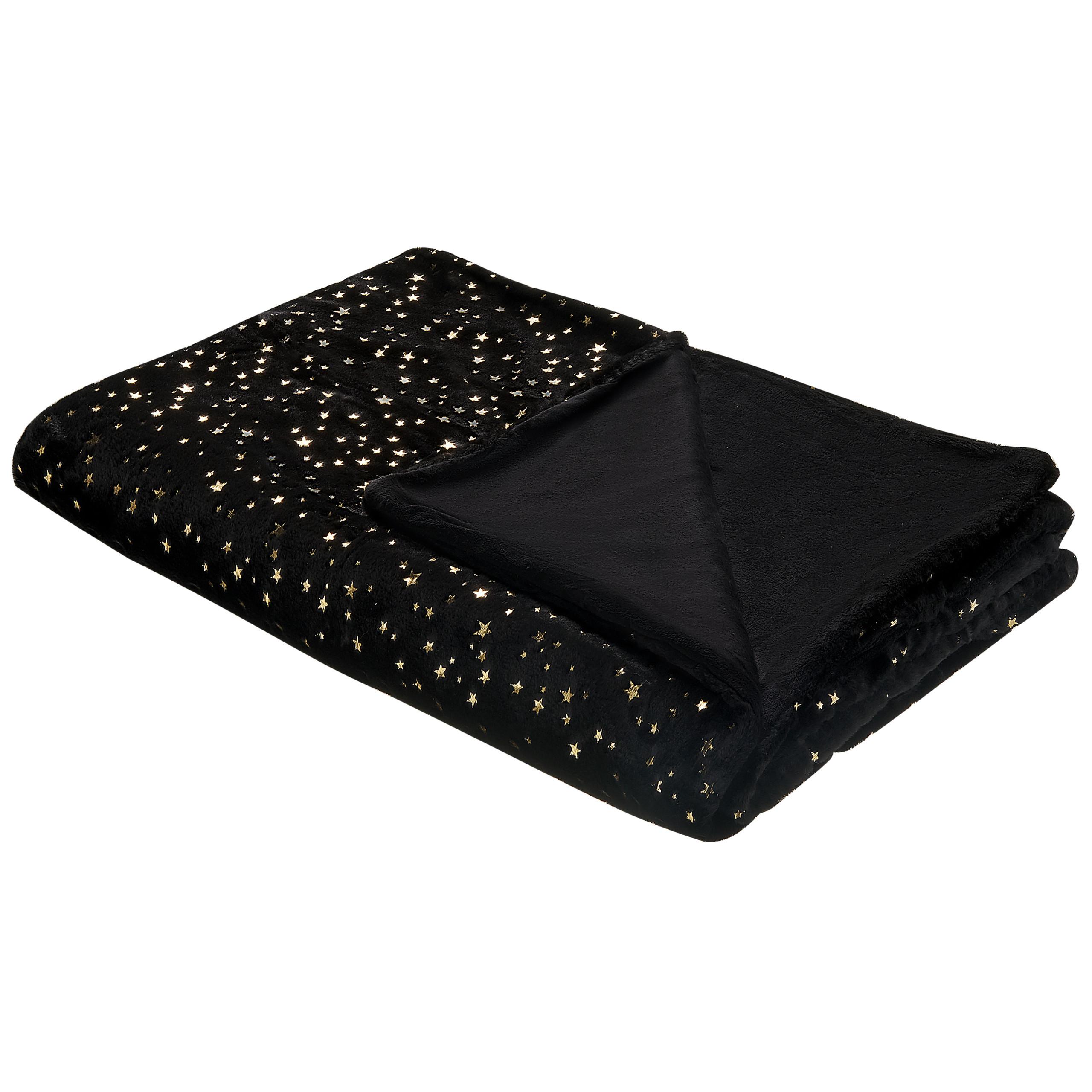 DECKE Schwarz Alazeya 150/200 cm - Schwarz, Textil (150/200cm) - Beliani