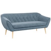 SOFA Pirs 3 Sitzer Strukture Blau - Blau/Braun, Holz/Textil (180/75/74cm) - MKS