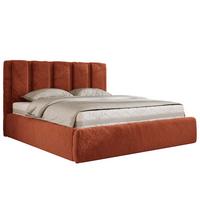 POLSTERBETT SAVINO CLASSIC 180/200 - Orange Plüsch - Multipocket-Matratze - Orange, Textil (180/200cm) - MKS