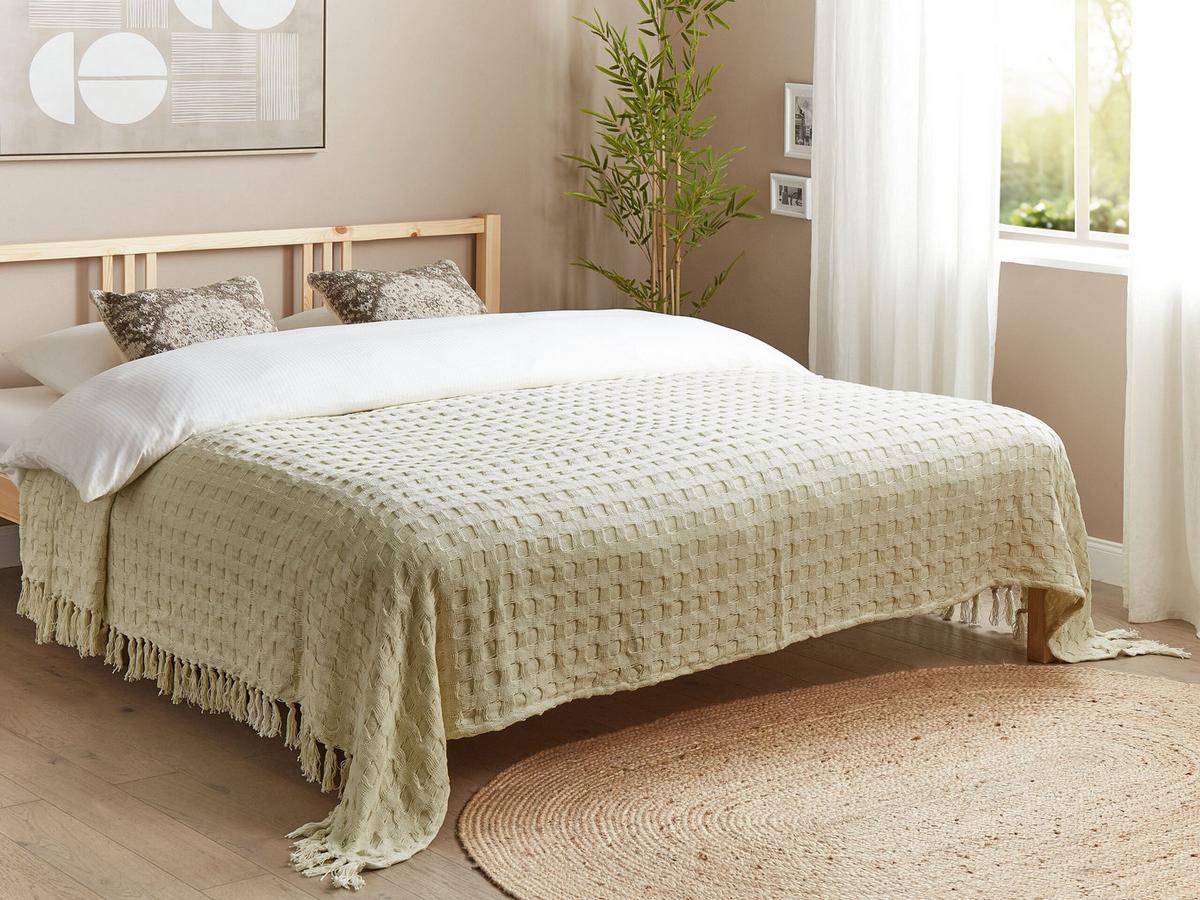 TAGESDECKE Weiß 220 x 240 cm Bere - Weiß, Textil (220/240cm) - Beliani