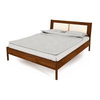 BETT MIT RATTANKOPFTEIL INA 120x210 Wildeiche - Mokka, Holz (120/210cm) - byoak