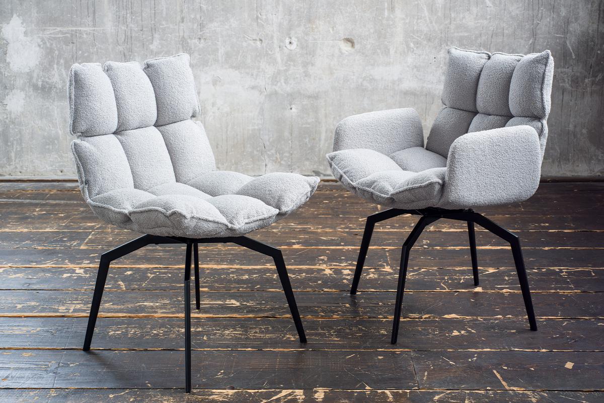 ESSZIMMERSTUHL BARO Grau Webstoff Drehbar (360°) (1er-Set) - Grau, Kunststoff/Textil (54/86/65cm) - KAWOLA