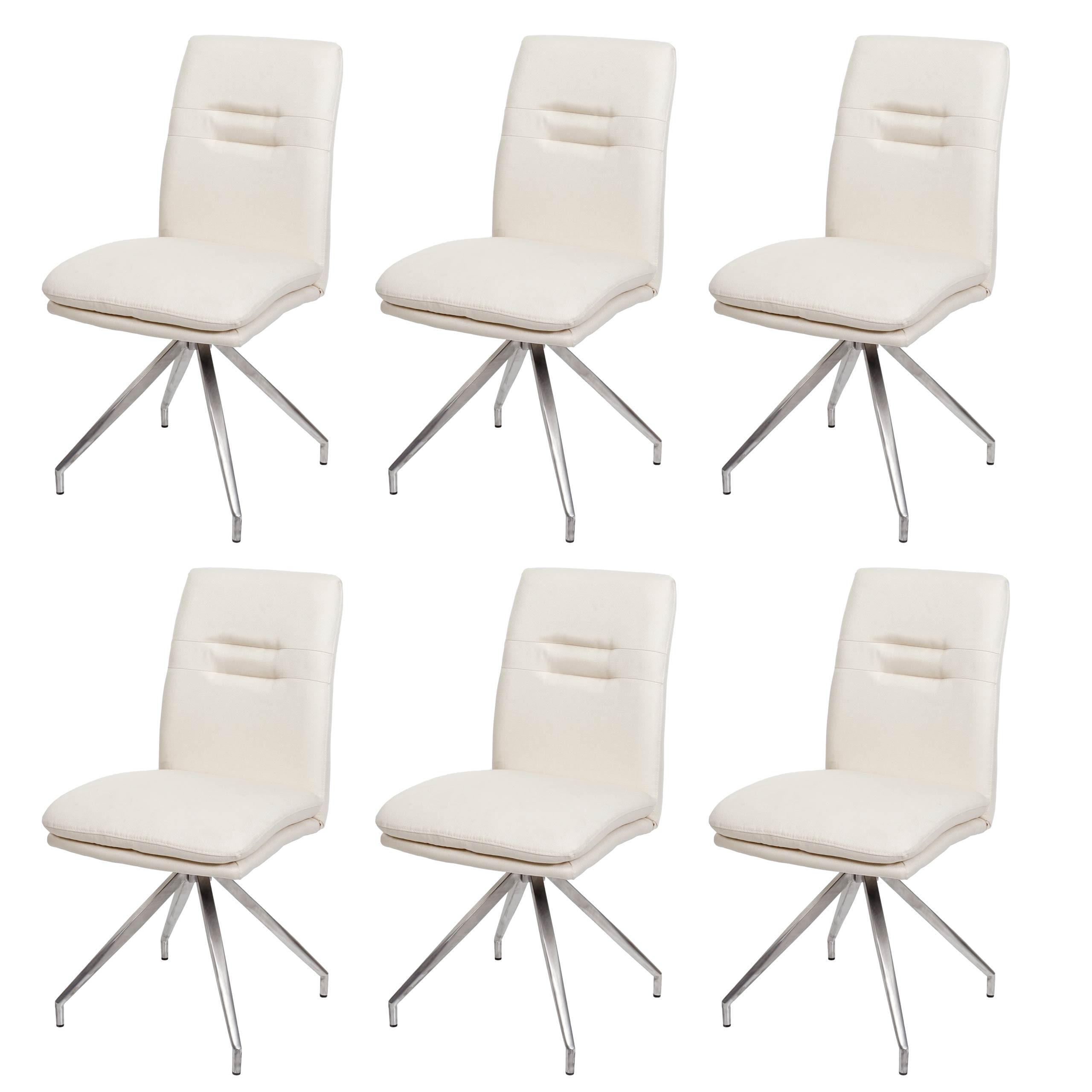 ESSZIMMERSTUHL Cremeweiß 6er-Set - Beige/Weiß, Textil (47/90/60cm) - MCW
