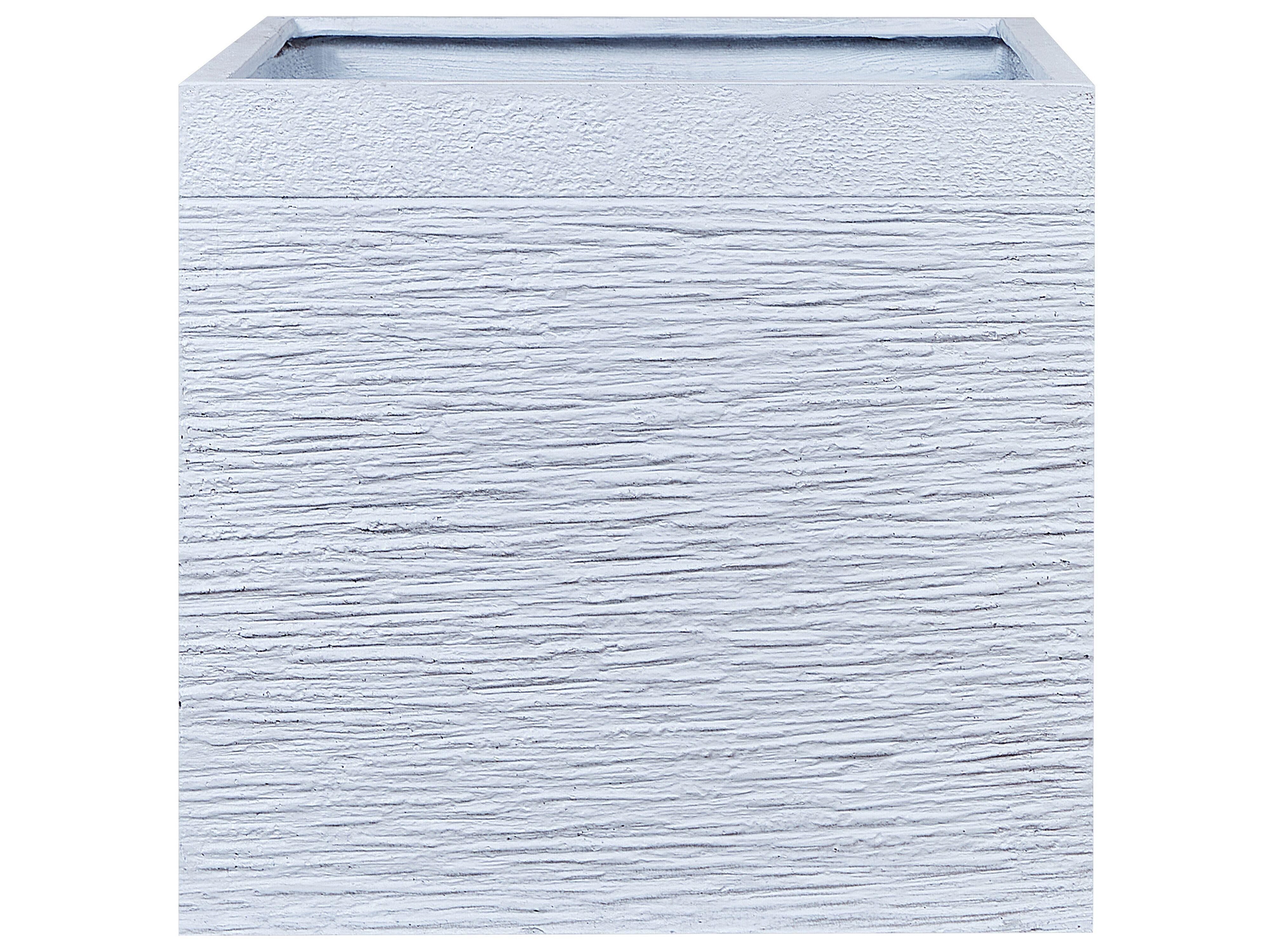 BLUMENTOPF weiß quadratisch 50/50/46 cm Paros - Weiß, Naturmaterialien (46cm) - Beliani