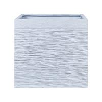 BLUMENTOPF weiß quadratisch 50/50/46 cm Paros - Weiß, Naturmaterialien (46cm) - Beliani