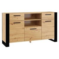 SIDEBOARD Nouka Holz und Schwarz - Schwarz, Holzwerkstoff (155/87/45cm) - Petits-meubles