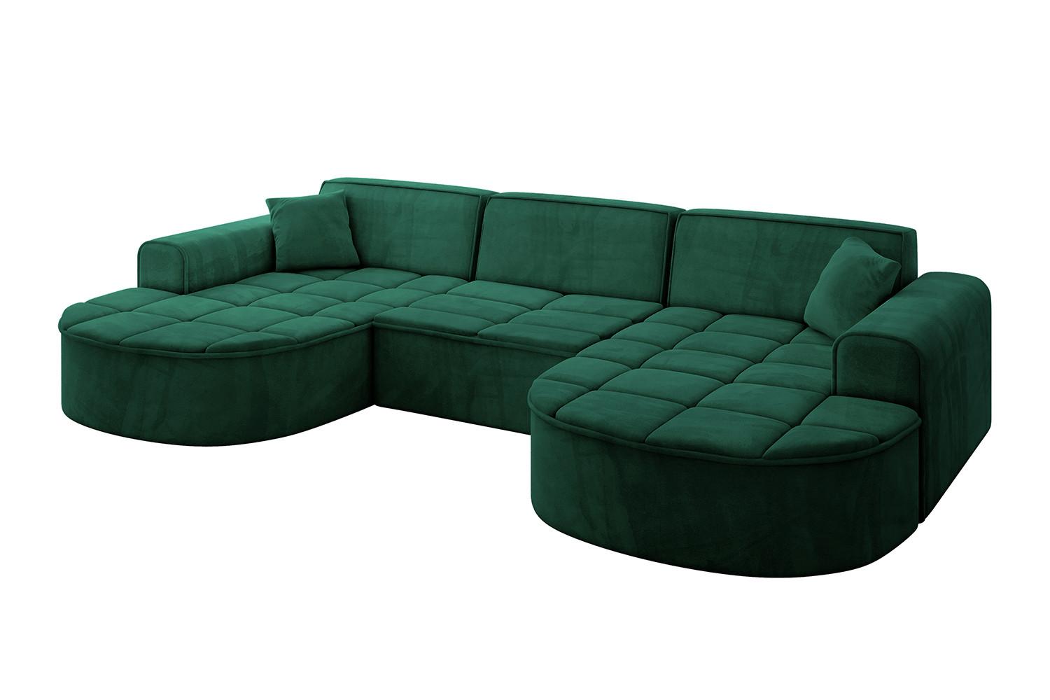 WOHNLANDSCHAFT TARO-U1 - 303x171x79,5 cm Grün - Grün, Holzwerkstoff/Textil (303/79.5/171cm) - ALTDECOR