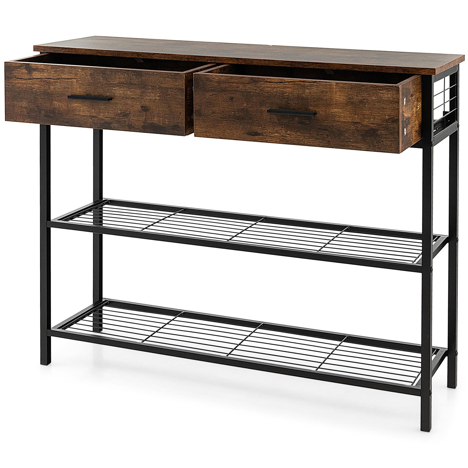 KONSOLENTISCH Rustikales Braun - Braun, Holz (30/100/81.5cm) - COSTWAY