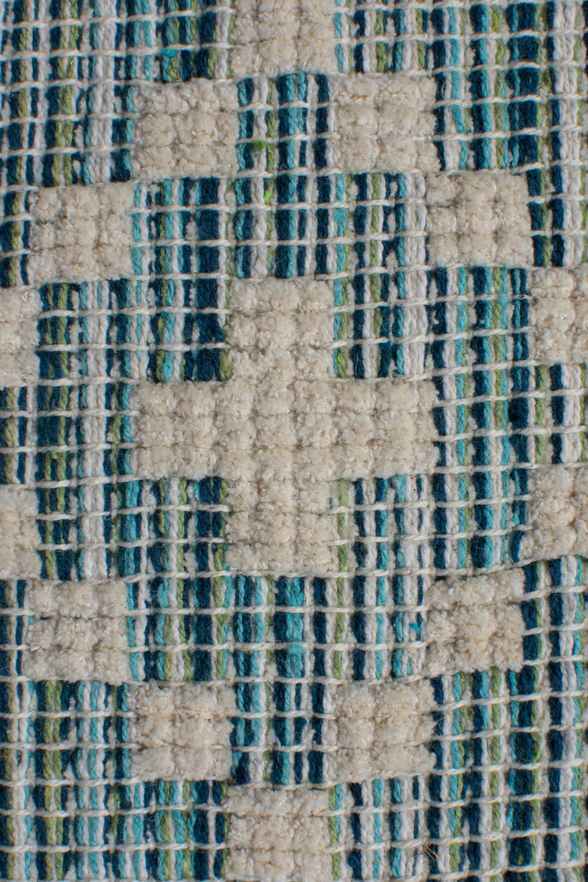 LÄUFER Ethno-Muster, handgewebt, elfenbein-türkis LEELA - Beige, Textil (60/200cm) - KADIMA DESIGN