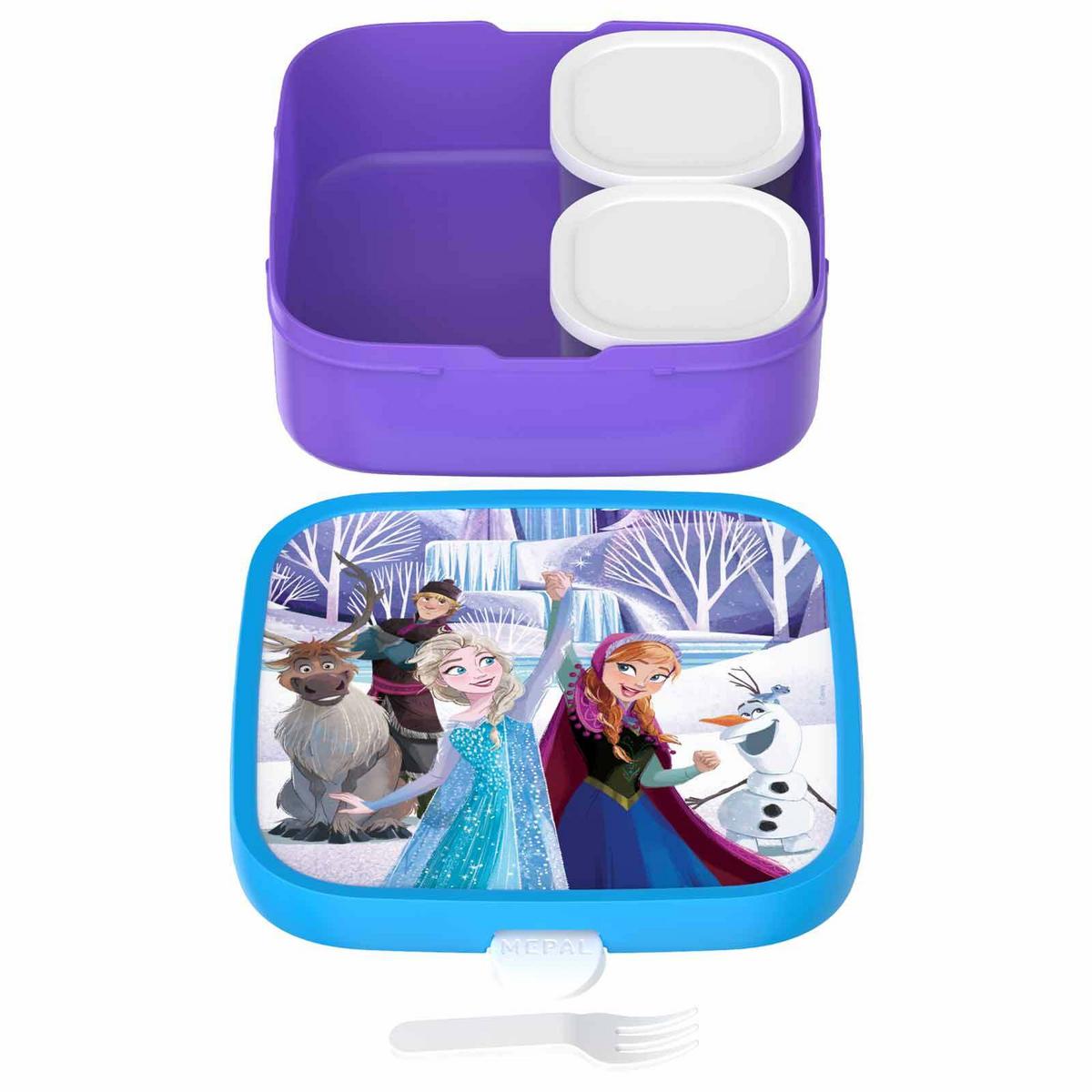 BROTDOSE XL Campus (2026) Frozen Friends 18,4 x 18,2 x 6,5 cm - Blau/Lila, Kunststoff (18.2/6.5/18.4cm) - Mepal