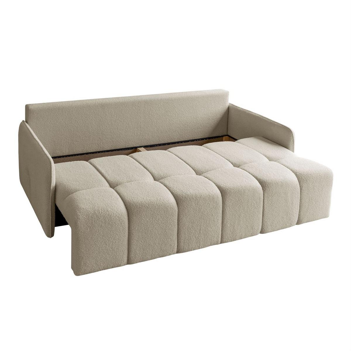 SCHLAFSOFA Morena, zweisitzig, mit Schlaffunktion, Quelle 16 - Ecru, Textil (207/90/90cm) - Lookway