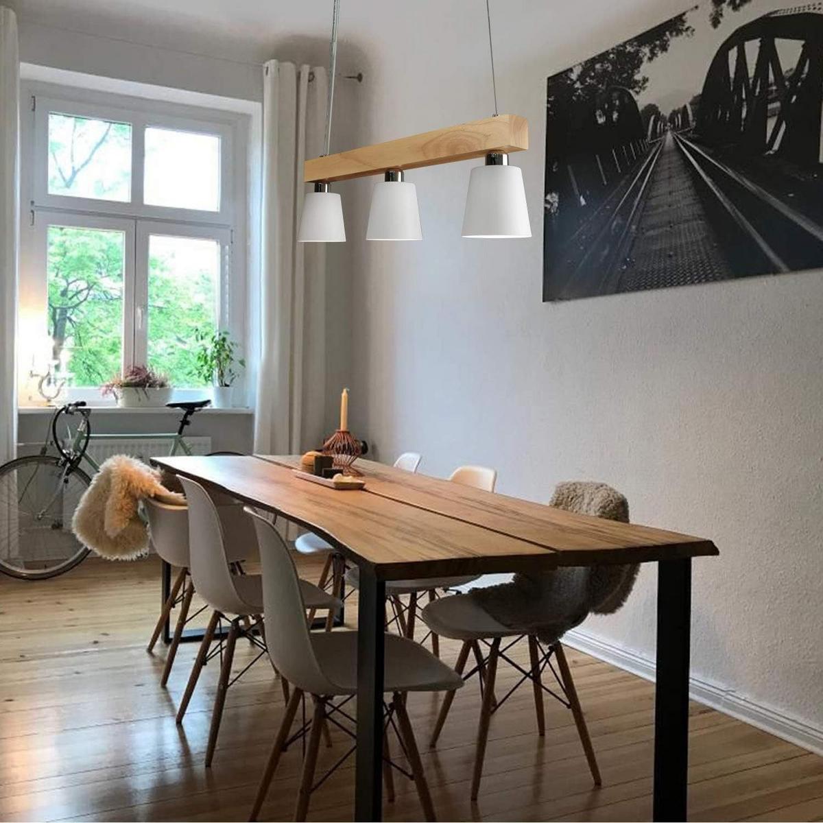 PENDELLEUCHTE Formel 3-flammig 70/14/23 cm - Weiß, Holzwerkstoff (70/14/23cm) - Nettlife