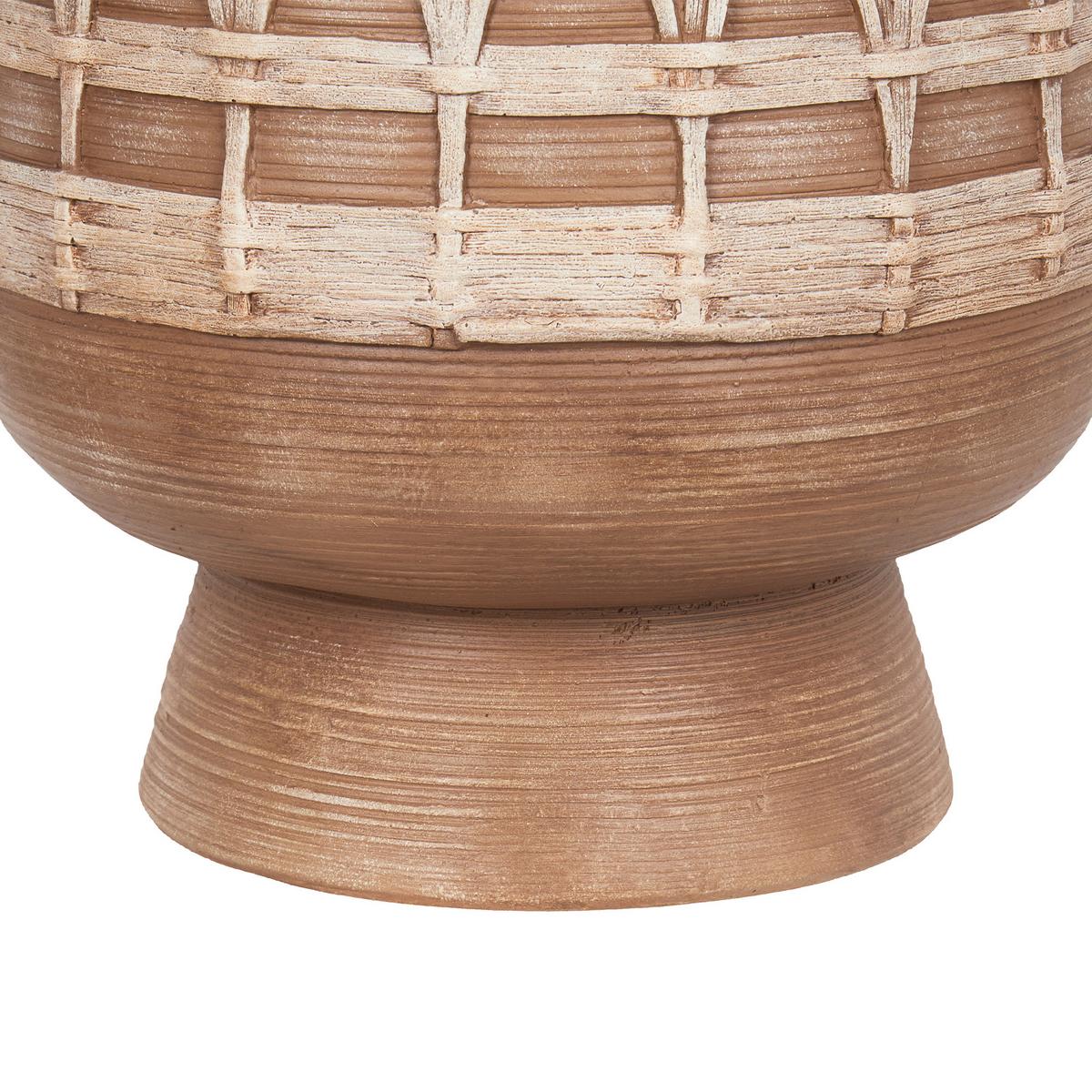 PFLANZTOPF Braun Cicuta - Beige/Braun, Stein (30cm) - Beliani