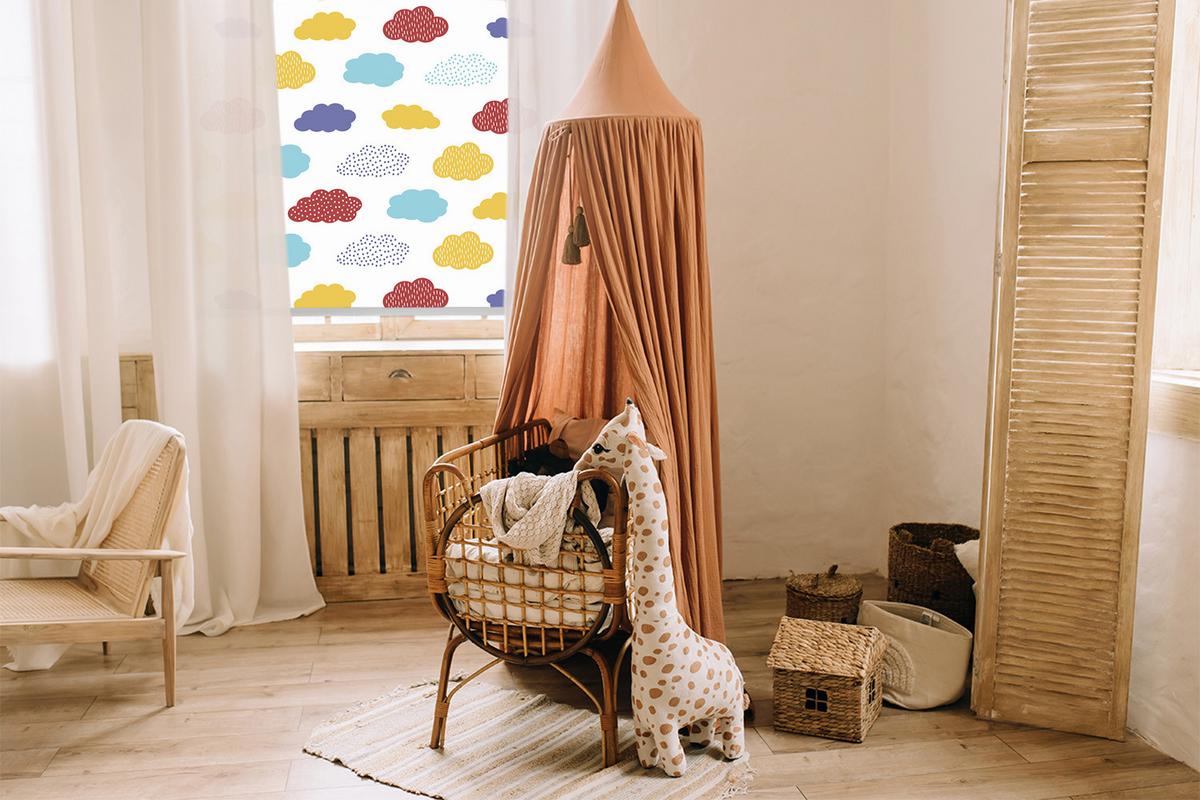INNENROLLO - Fensterrollo - Rollo - 60x40 cm - Bunte Wolken - Gelb, Kunststoff (60/140/0.5cm) - TULUP