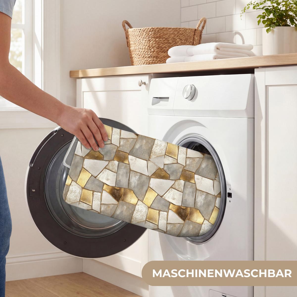 WC-VORLEGER Mosaik - Marmor - Gold WC Teppich 40x60 cm - Champagner, Textil (40/1cm) - OnlyWow