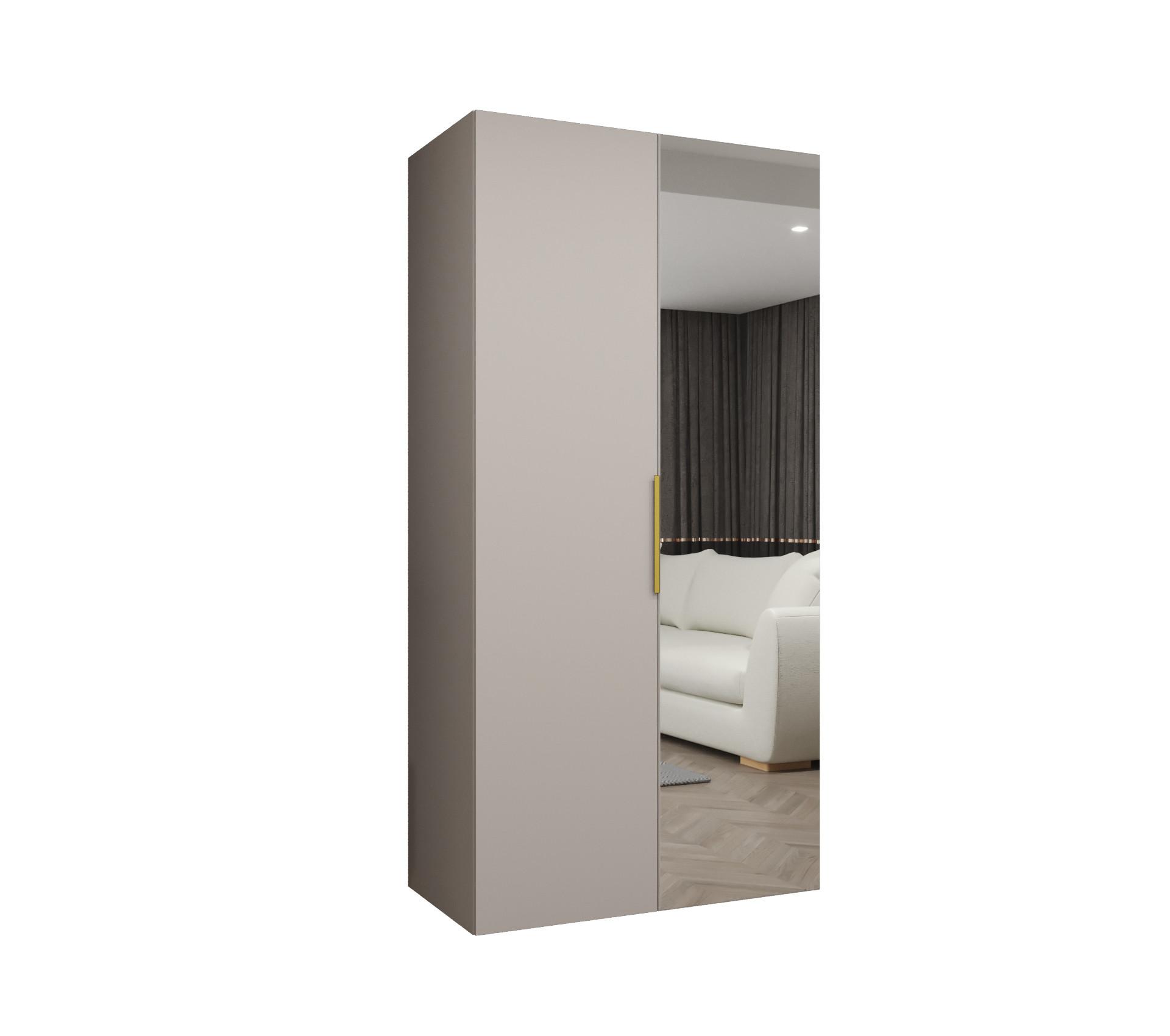 DREHTÜRENSCHRANK 202/100/52 2-türig - Kaschmir/Goldfarben, Holz (100/202/52cm) - MÖBEL KRYSPOL