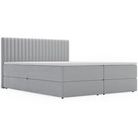 BOXBETT Marbella 180x200 Hellgrau - Hellgrau, Holz/Textil (180/200cm) - Graingold