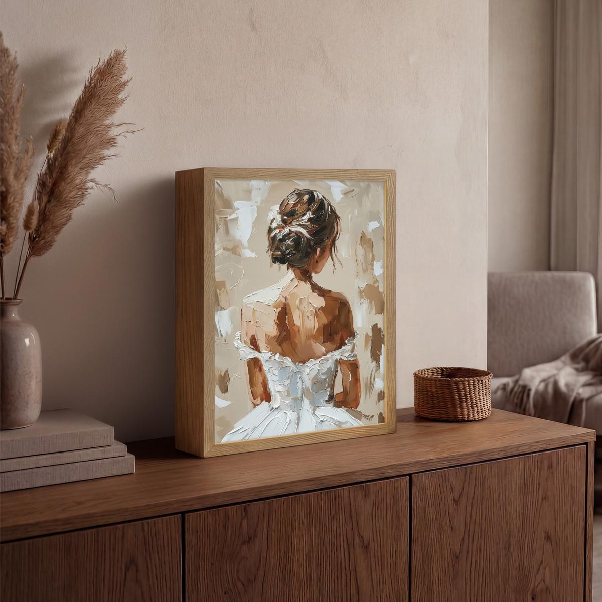 WANDLEUCHTE MIT AKKU Frau - Farbe - Abstrakt - Beige - Modern 30x40 cm - Hellbraun, Holzwerkstoff (30/40/8cm) - OnlyWow