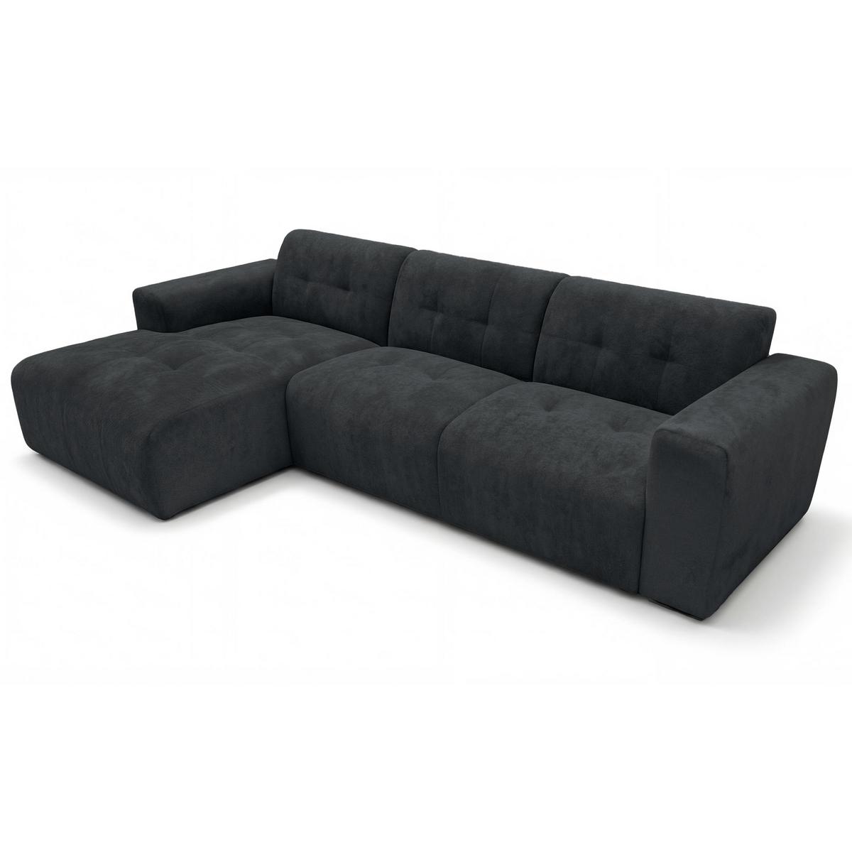 ECKSOFA L Form Corlu Schwarz 310/165/78 cm – stilvolle kleine Eckcouch Links - Schwarz, Kunststoff/Textil (310/165cm) - AX Living