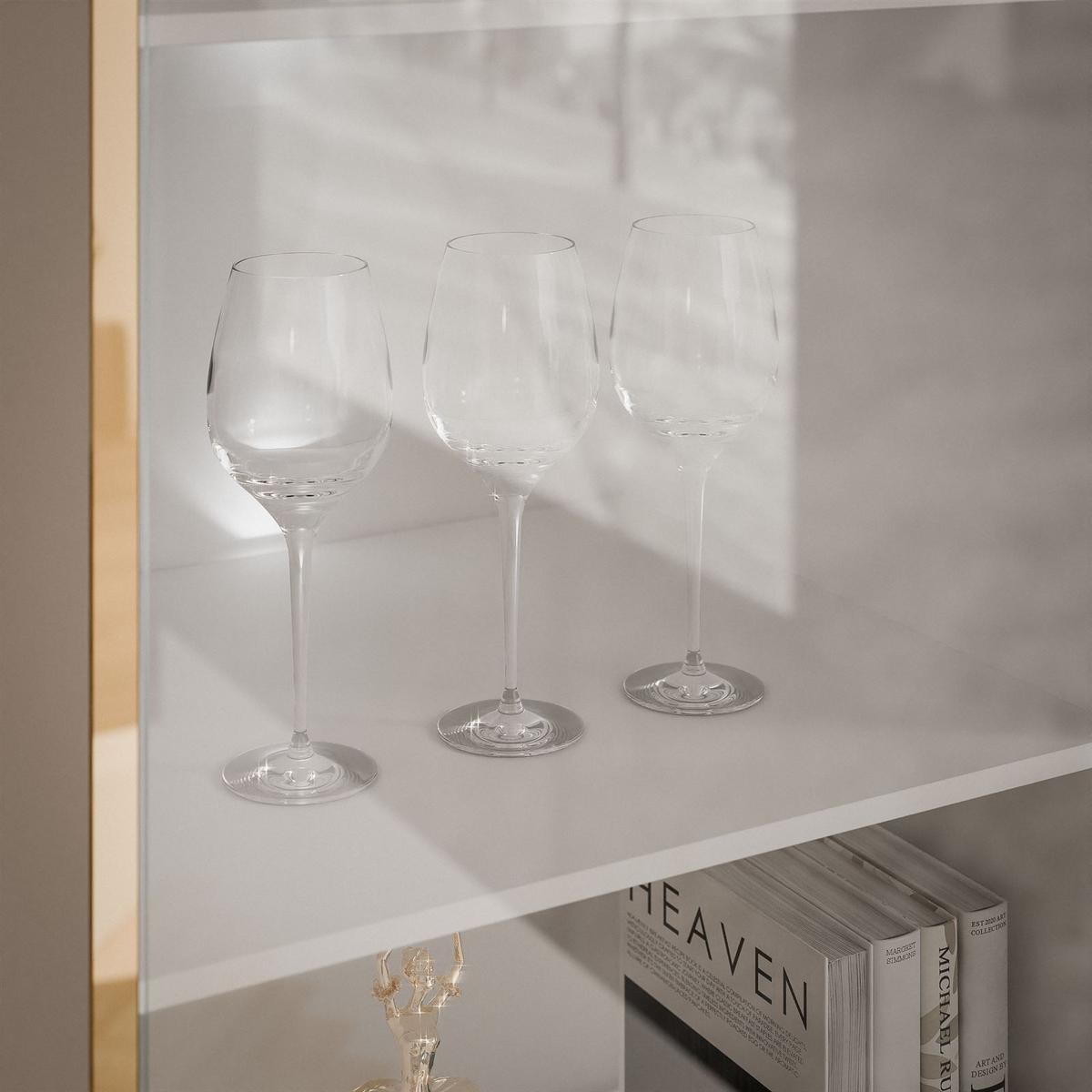 VITRINE HÄNGENDE AURORA in Weiß hochglanz mit LED-Beleuchtung - Weiß Hochglanz, Holzwerkstoff (45/181/40cm) - Lookway