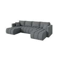 WOHNLANDSCHAFT mit Schlaffunktion und Bettkasten GARD-U 300x146x85 Grau Velours - Taupe/Schwarz, Holzwerkstoff/Kunststoff (300/85/146cm) - ALTDECOR