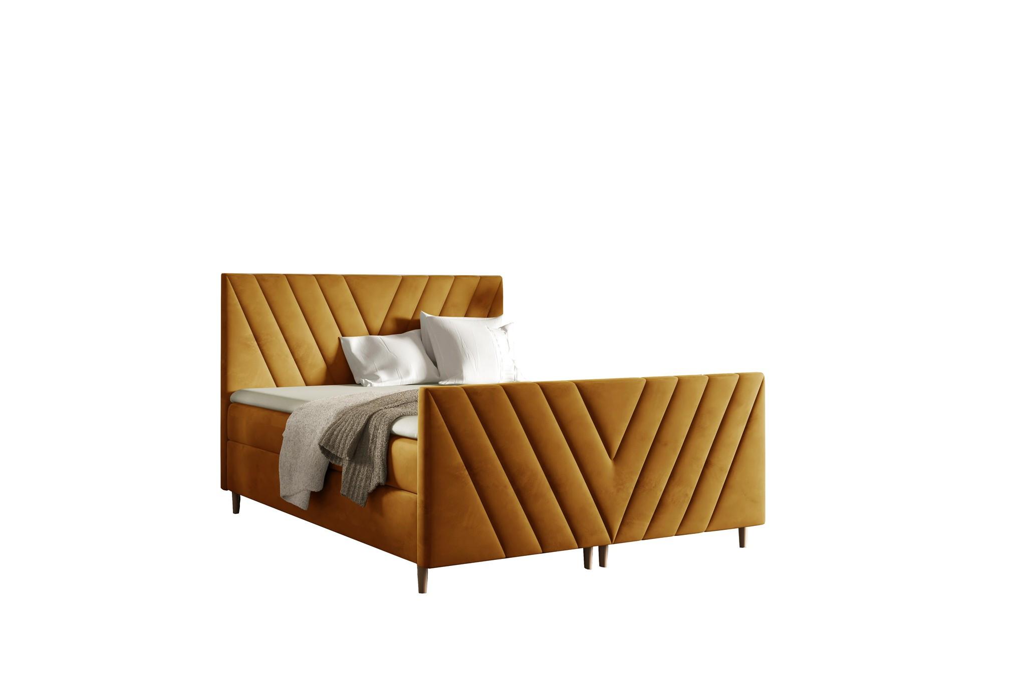 BOXBETT Carlito - Gelb, Holzwerkstoff/Textil (180/200cm) - Fun Möbel