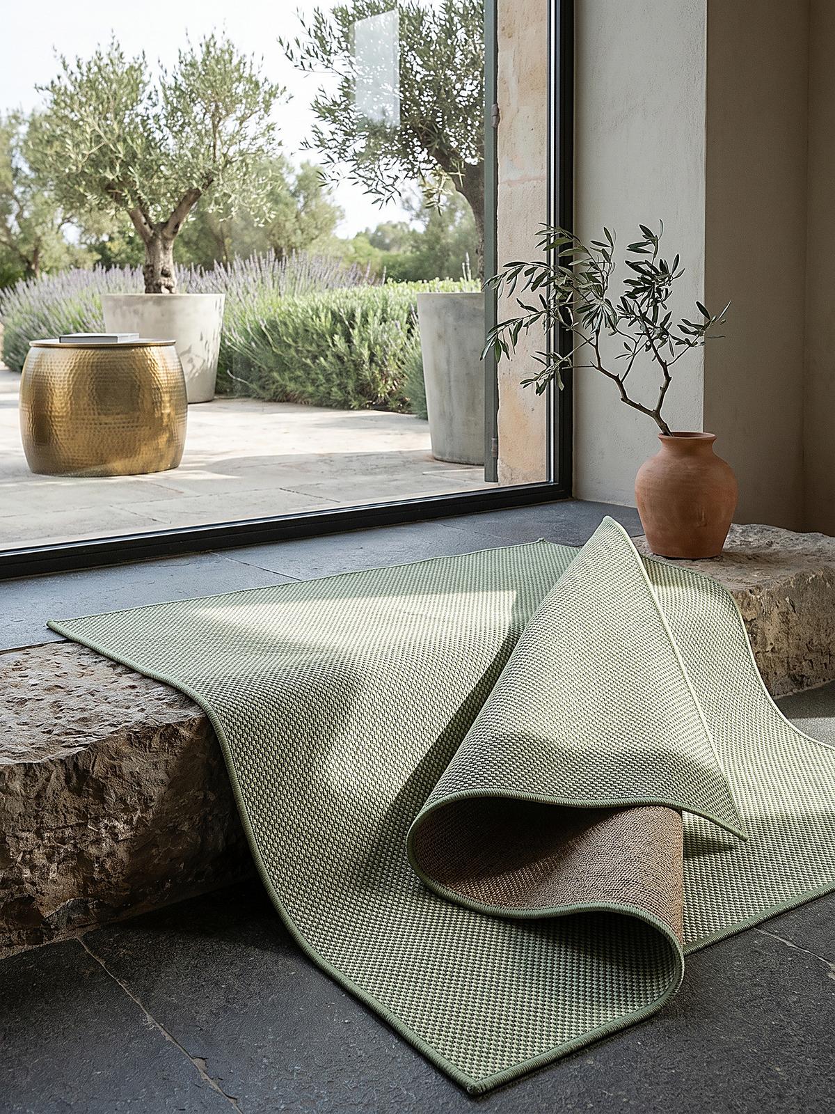 FLACHWEBTEPPICH Uni BORNO Polypropylen Grün 120 x 170 cm - Grün, Textil (120/170cm) - KADIMA DESIGN