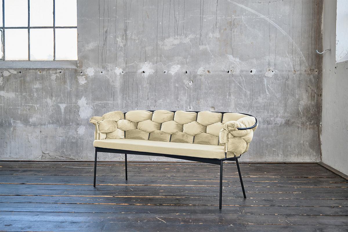 SITZBANK MONTY Weiß Velvet - Weiß, Textil (240/78/62cm) - KAWOLA
