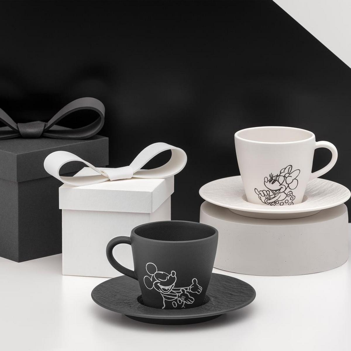 KAFFEE-UNTERTASSEN Manufacture Rock - Mickey Mouse schwarz ø 15,4 cm 6er Set - Schwarz, Keramik (15.4cm) - Villeroy & Boch