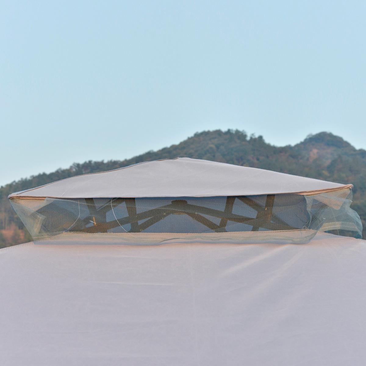 GARTENPAVILLON Metall+Polyester Hellgrau - Hellgrau, Textil (294/265/294cm) - Outsunny