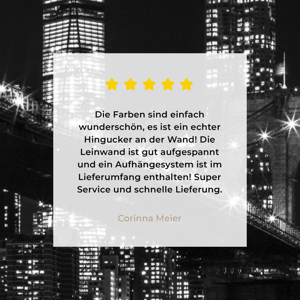 LEINWANDBILD New York - Brooklyn - Brücke Deko Wohnzimmer 20x30 cm - Schwarz, Textil (20/30cm) - MuchoWow