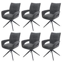 ESSZIMMERSTUHL Grau 6er-Set - Dunkelgrau/Grau, Textil (60/90/60cm) - MCW