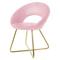 ESSZIMMERSTUHL Rosa Samt - Pink/Goldfarben, Metall (53/77/64cm) - ML-DESIGN