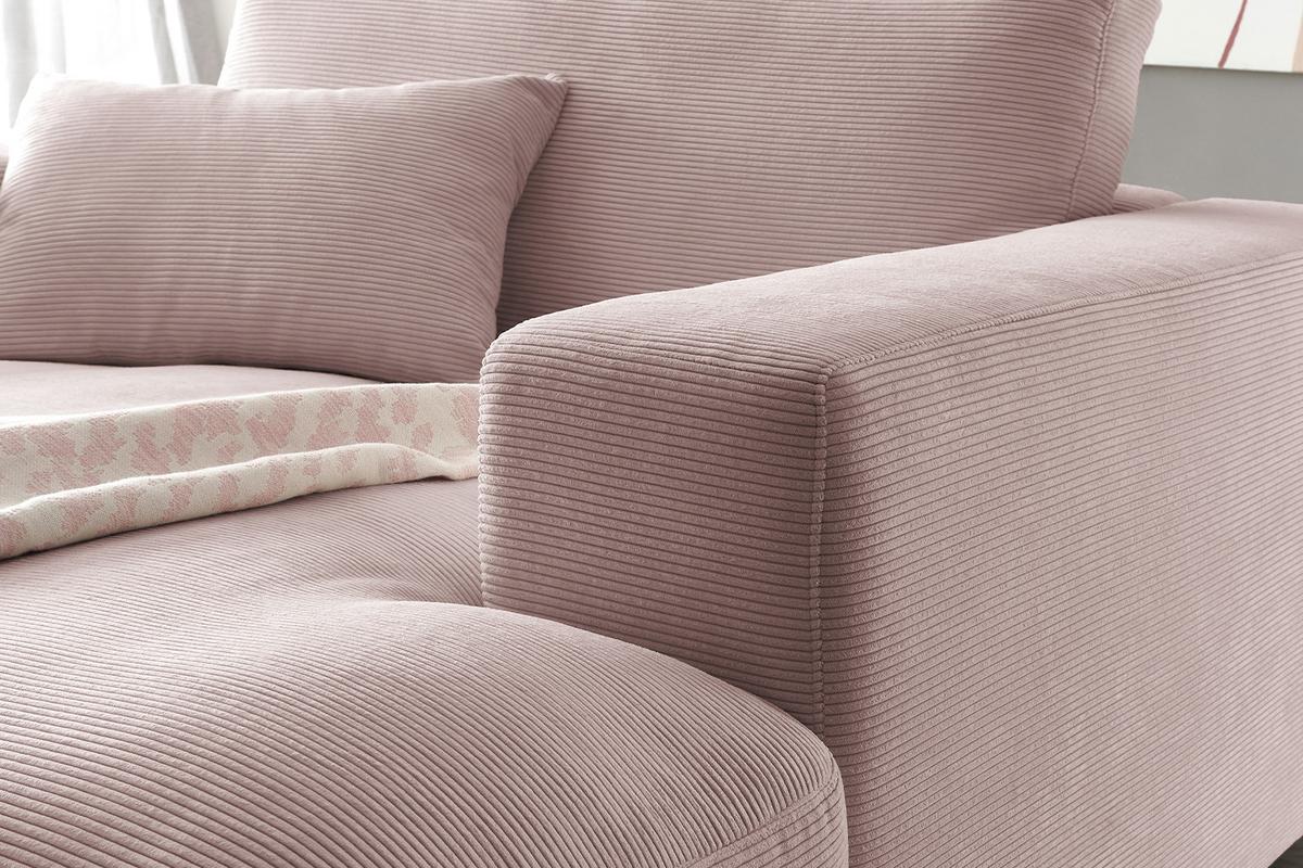 LONGSEAT MADELINE Pink Cord - Schwarz/Rosa, Kunststoff/Textil (150/86/170cm) - KAWOLA