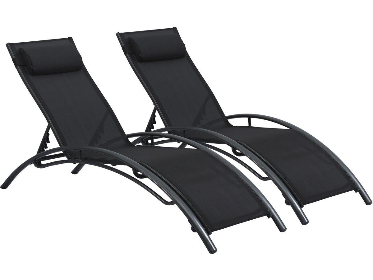 SONNENLIEGE phoenix Schwarz - Schwarz, Metall (184/82/57cm) - Habitat Garten