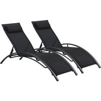SONNENLIEGE phoenix Schwarz - Schwarz, Metall (184/82/57cm) - Habitat Garten