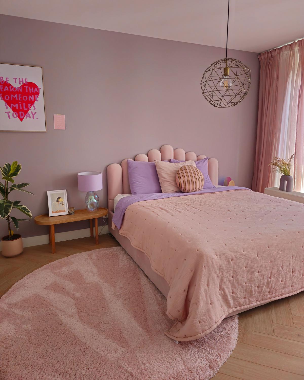 POLSTERBETT 180x200 cm Rosa Vincennes - Pink, Textil (180/200cm) - Beliani
