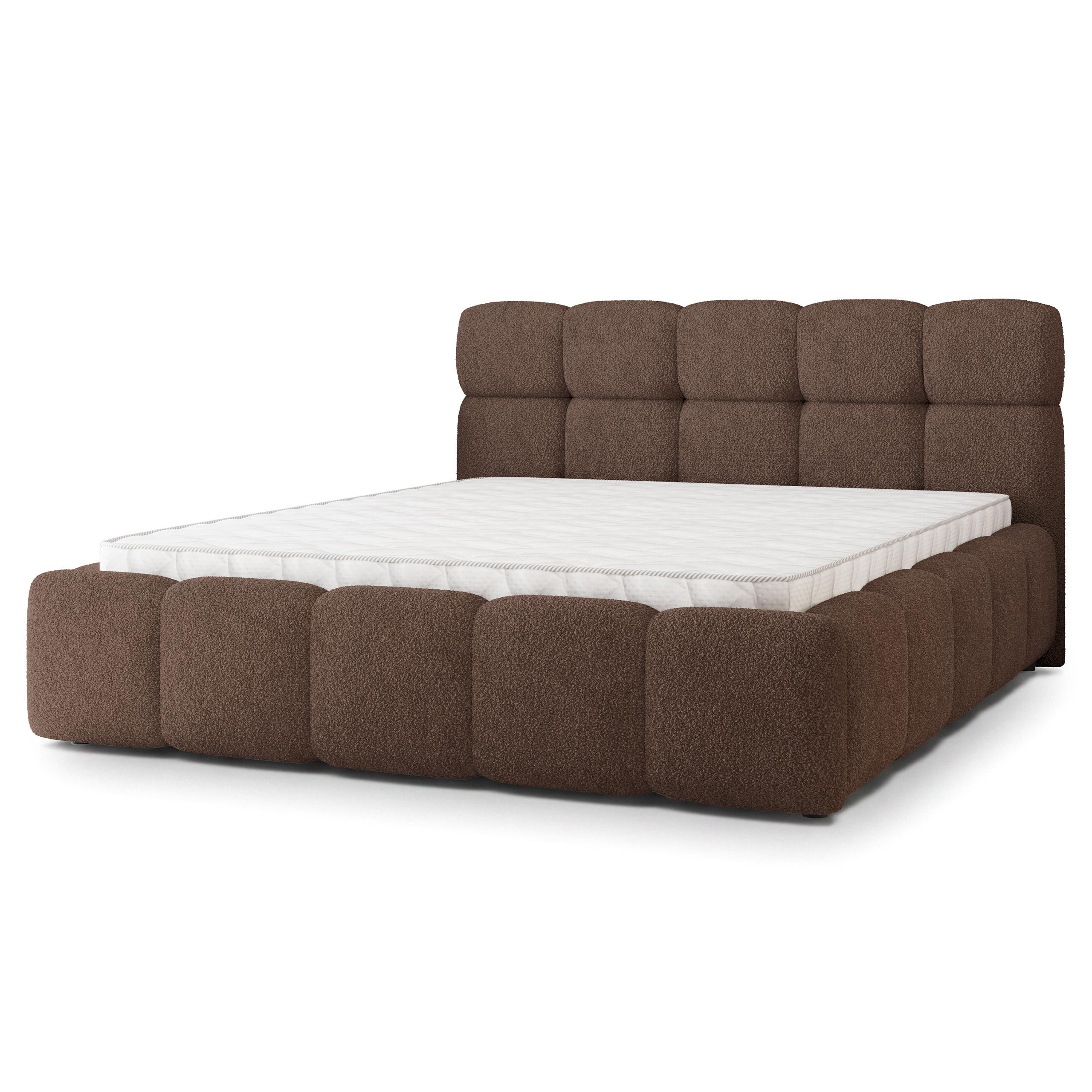 POLSTERBETT FARU Q 160x200 cm mit Bettkästen - Braun - Braun, Holz (160/200cm) - MASSENO