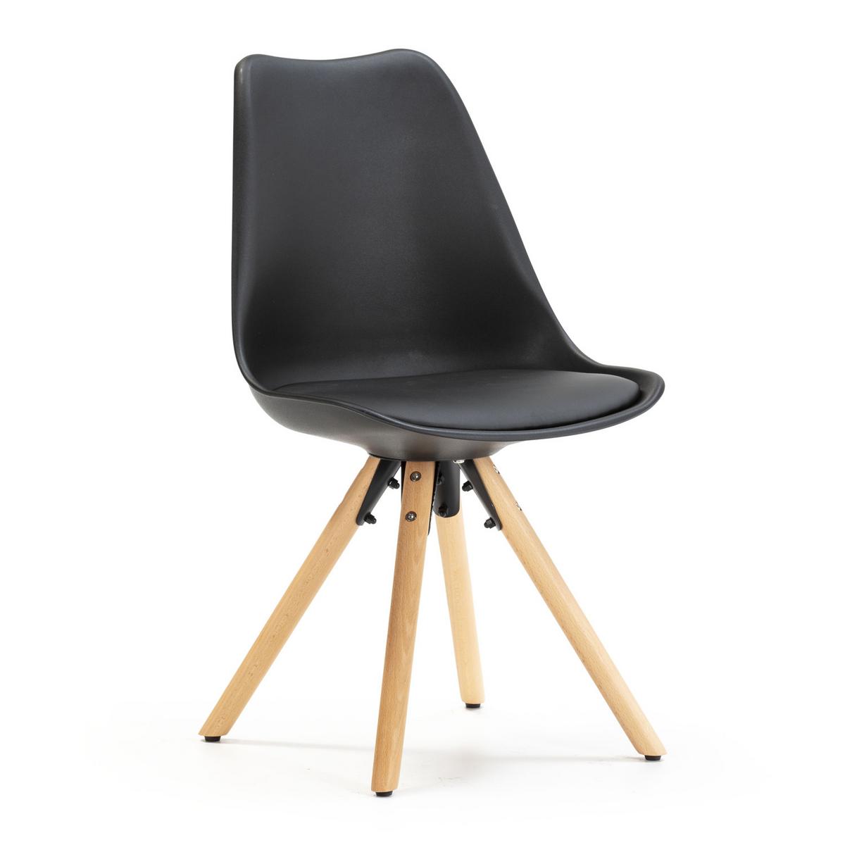 STUHL 2er-Set Jeff Schwarz - Schwarz, Holz/Kunststoff (49/84/54cm) - VS Venta-stock