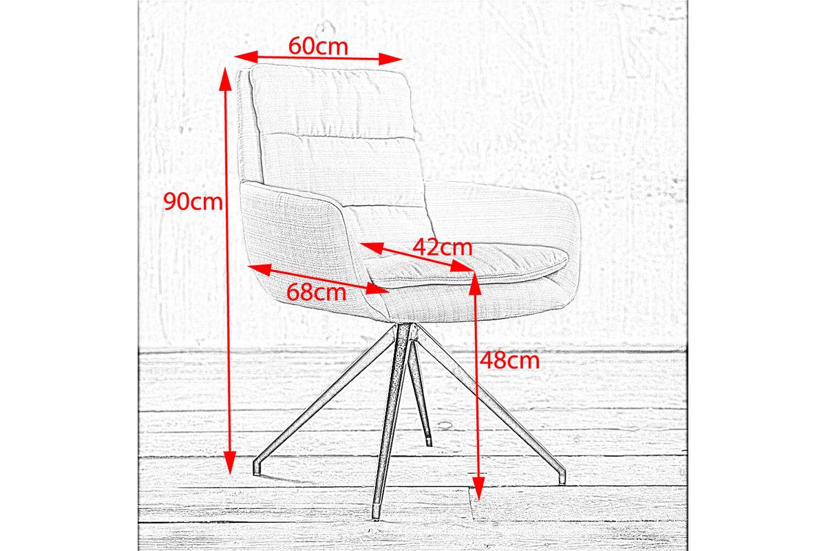 DREHSTUHL VINCE Hellgrau Webstoff Drehbar (180°) - Hellgrau/Hellblau, Textil (58/90/52cm) - KAWOLA