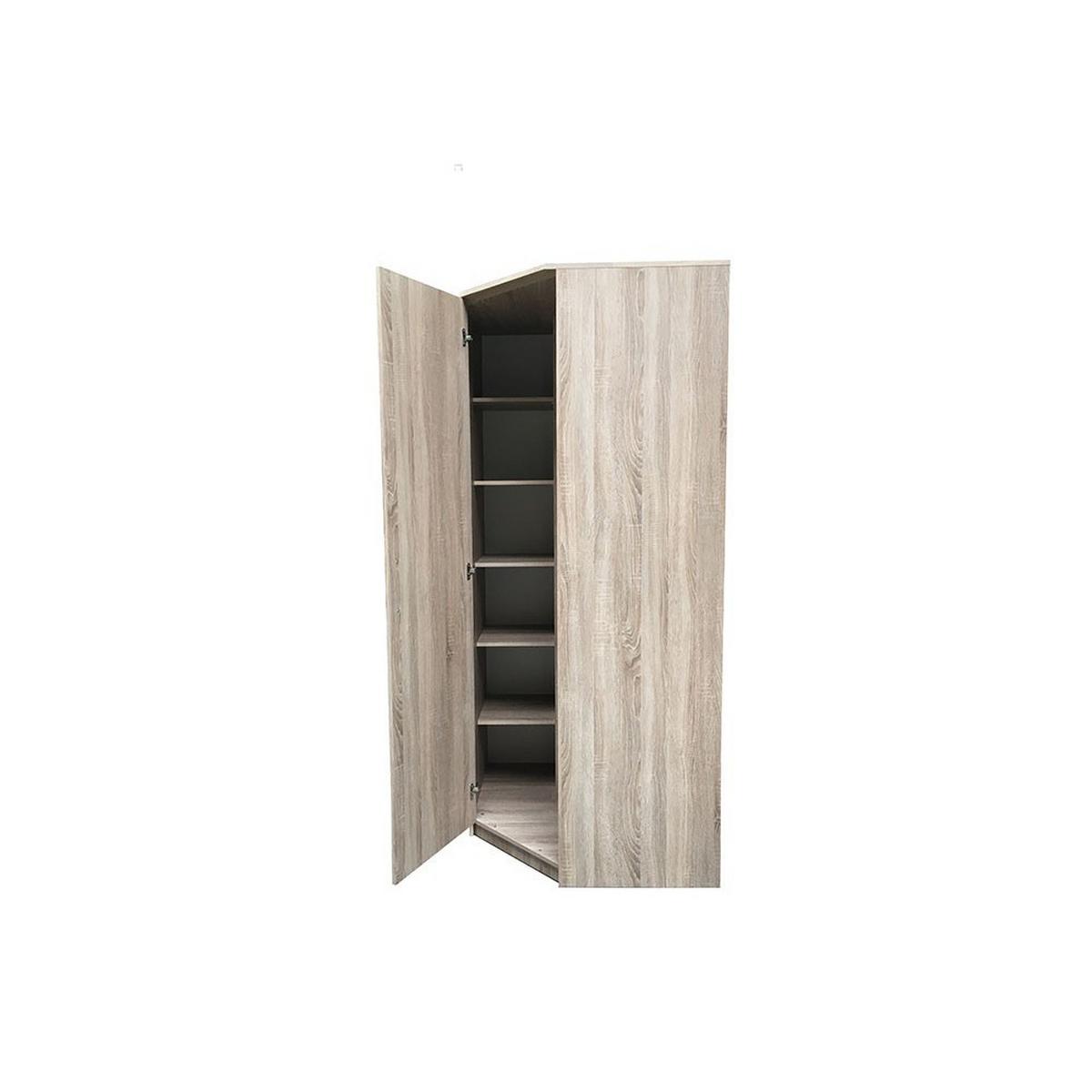 ECKKLEIDERSCHRANK Szantal Sonoma/Sonoma 96 cm - Alufarben/Sonoma Eiche, Holzwerkstoff/Kunststoff (1/210/64cm) - imoebel24