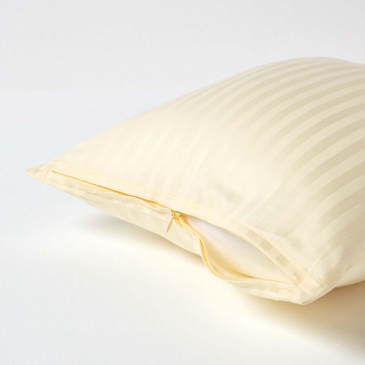 KISSENBEZUG Damast, Ägyptische Baumwolle, Fadendichte 330 - Creme, Textil (40/40cm) - Homescapes
