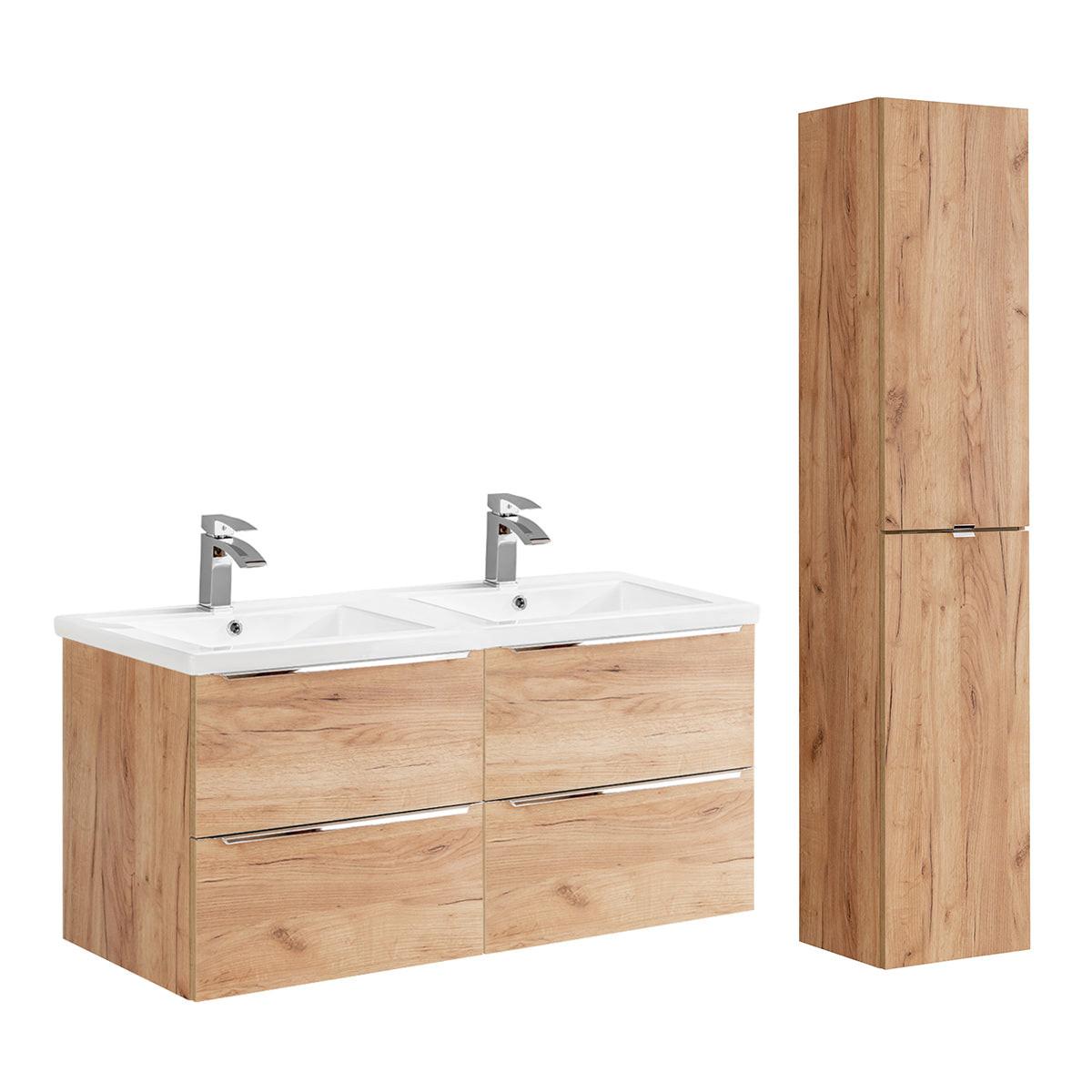 BADMÖBEL 120cm April 2er-Set Holz - Braun, Holzwerkstoff (120/57/46cm) - Petits-meubles
